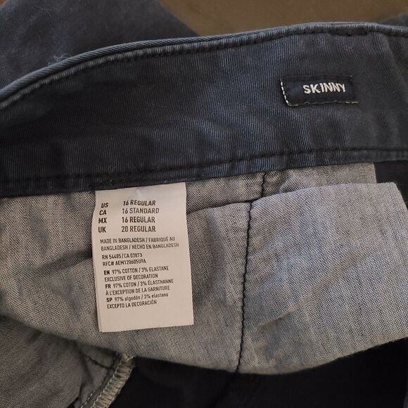 American Eagle Stretch Skinny Cropped Chino Pants – Navy Blue 16 - Picture 5 of 8